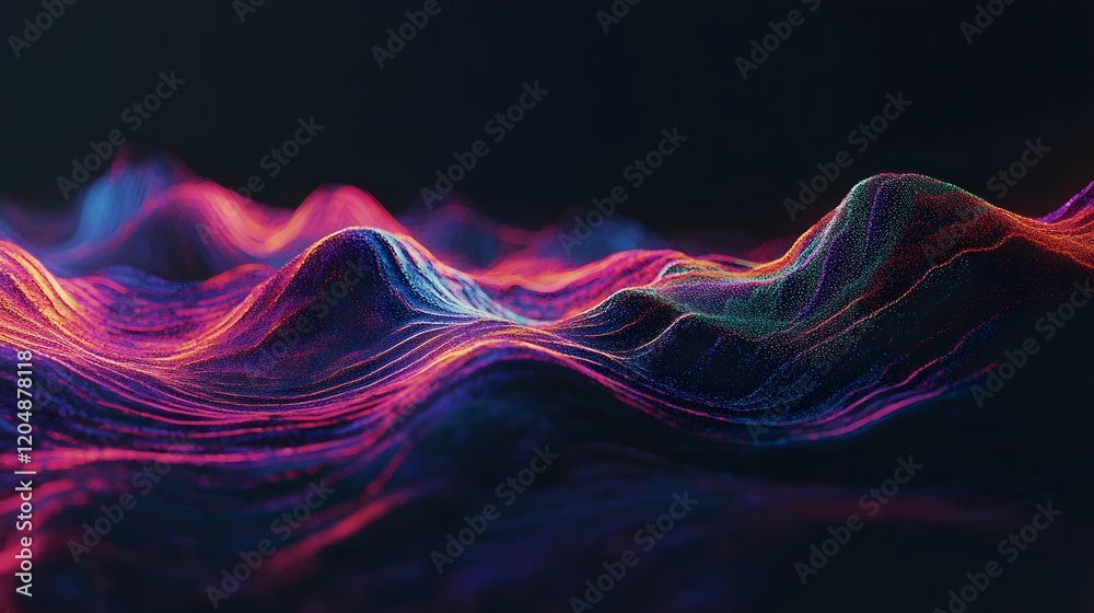 Poster dynamic wave patterns abstract background digital art colorful environment close-up view visual repr