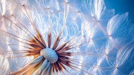 Dandelion Seed Head Against A Blue Sky