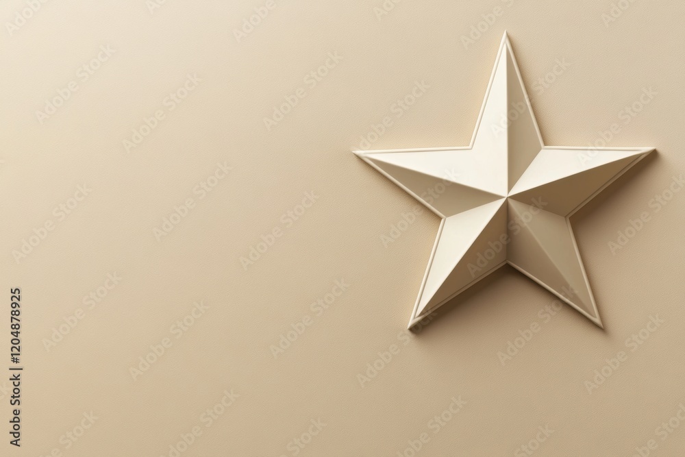 Fototapete three dimensional decorative star design in neutral tones displayed on a smooth surface. generative 
