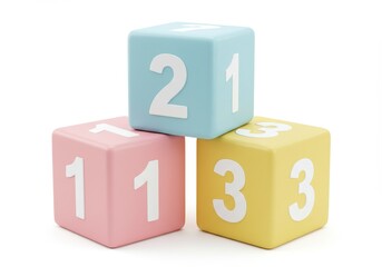 3D rendered cubes in pastel colors