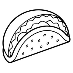 Abstract Taco Line Art for Creative Use