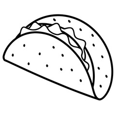 Abstract Taco Line Art for Creative Use