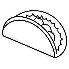 Abstract Taco Line Art for Creative Use