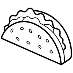 Abstract Taco Line Art for Creative Use