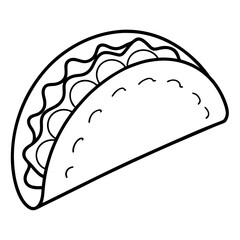 Abstract Taco Line Art for Creative Use