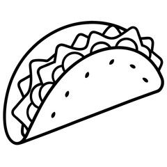 Abstract Taco Line Art for Creative Use