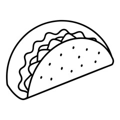 Abstract Taco Line Art for Creative Use