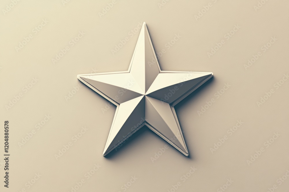 Aufkleber five pointed star sculpture with a modern design on a smooth surface creating a minimalist aesthetic