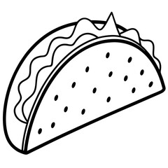 Abstract Taco Line Art for Creative Use