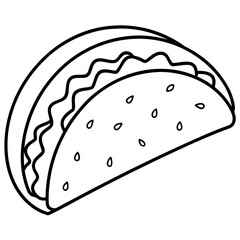 Abstract Taco Line Art for Creative Use