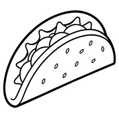 Abstract Taco Line Art for Creative Use