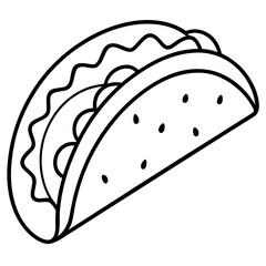 Abstract Taco Line Art for Creative Use