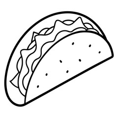Abstract Taco Line Art for Creative Use