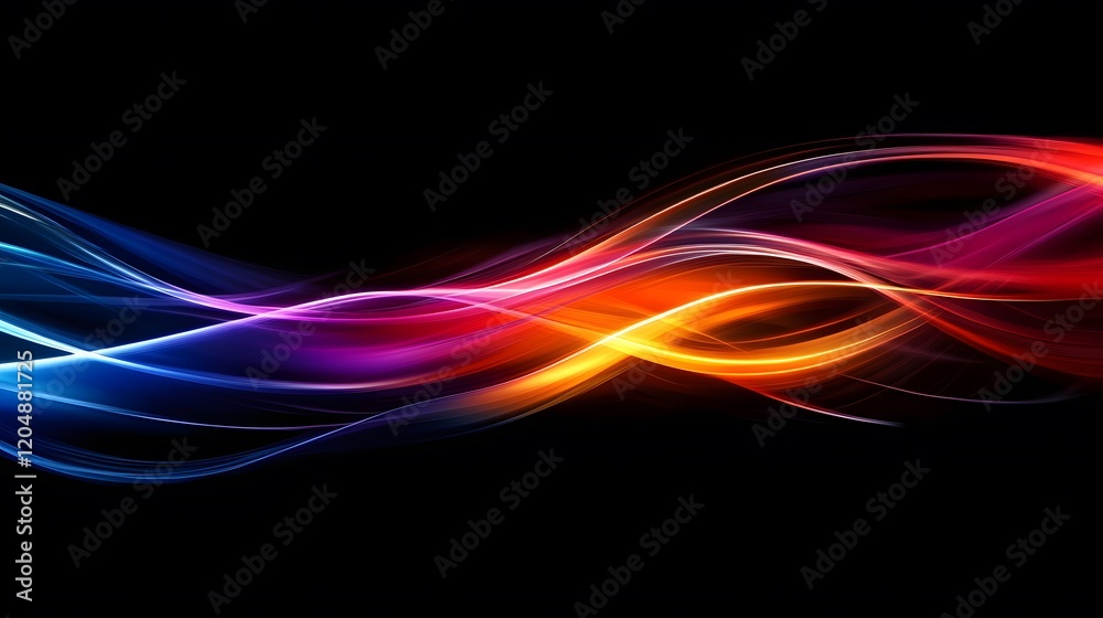 Poster dynamic color flow patterns abstract art digital graphics dark background creative design energy and