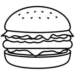 Burger Outline Vector Art Ideas