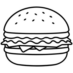 Burger Outline Vector Art Ideas