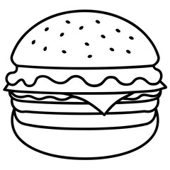 Burger Outline Vector Art Ideas