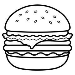 Burger Outline Vector Art Ideas