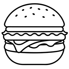 Burger Outline Vector Art Ideas