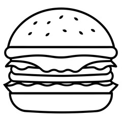 Burger Outline Vector Art Ideas