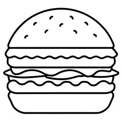 Burger Outline Vector Art Ideas