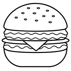 Burger Outline Vector Art Ideas