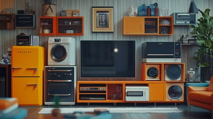 Fototapeta premium Retro Living Room Interior Design