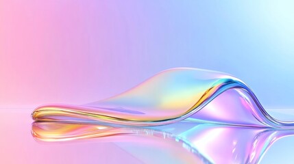 Naklejka premium Holographic Mint Pastel Background - Shimmering and Serene