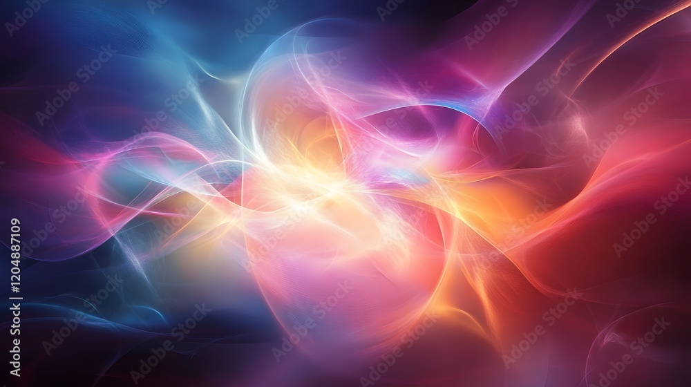 Fototapete Dynamic colorful abstract swirls digital art vivid light patterns computer graphics vibrant atmosphere