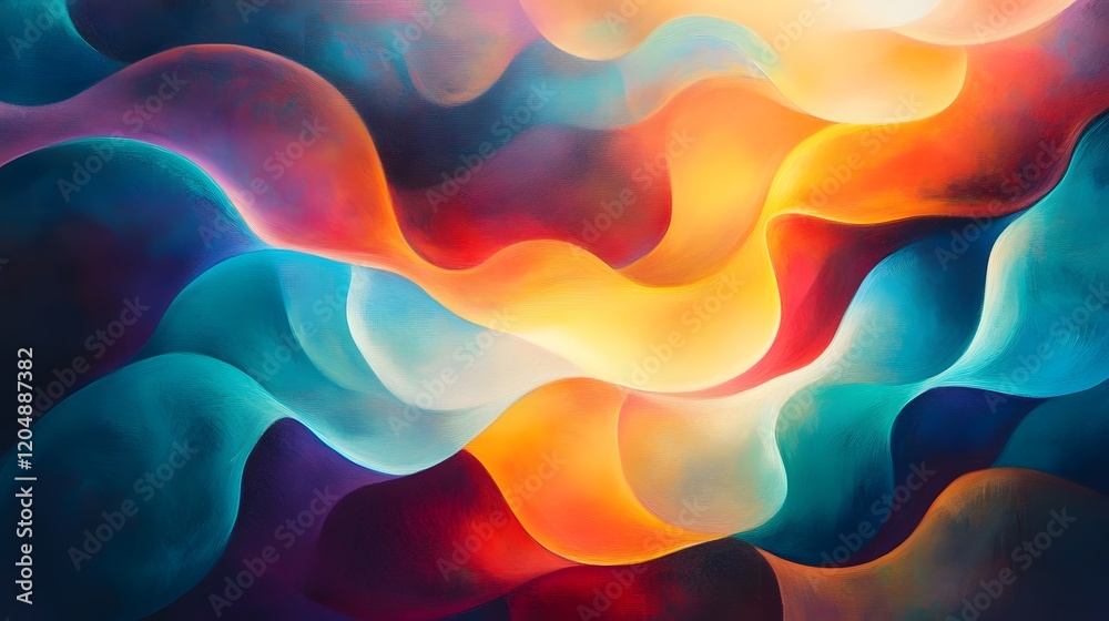Poster dynamic abstract wave patterns digital art gallery visual artwork modern environment artistic viewpo