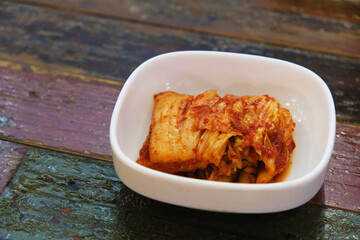 Kimchi, traditional Korean food on table
