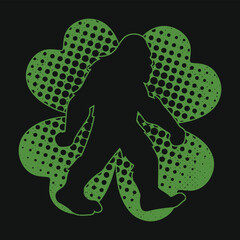 Bigfoot Shamrock St. Patrick's Day T Shirt Design