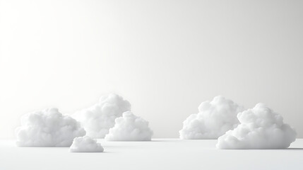 A white background with a few clouds scattered around