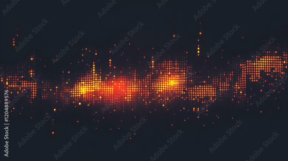 Poster dynamic light patterns creating a vibrant digital landscape abstract design dark environment vivid c