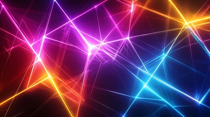Obraz premium Dynamic light patterns abstract background digital art colorful environment close-up view visual concept for creativity