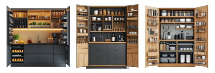 Modern Kitchen Storage Solutions with Organized Canisters and Utensils