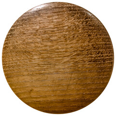 Bouton en bois sur fond blanc 