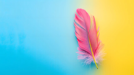 Colorful Feather Close-up: Bold Dynamic Contrast with Vibrant Hues