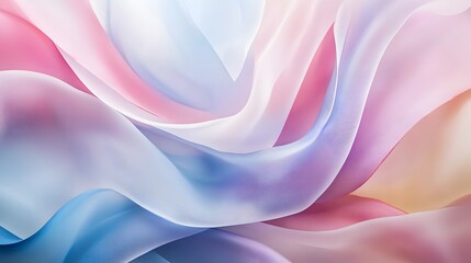 Fototapeta premium Flowing abstract waves of color digital art soft tones studio close-up fluidity and harmony