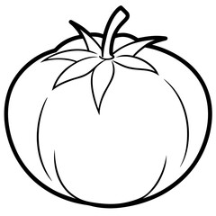 Clean Tomato Vector Line Drawing