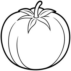 Clean Tomato Vector Line Drawing