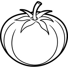 Clean Tomato Vector Line Drawing