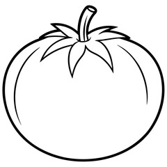Clean Tomato Vector Line Drawing