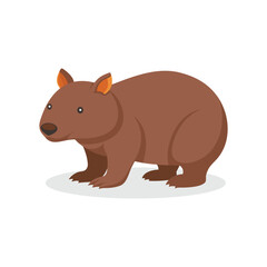 Wombat isolated flat vector illustration on white background