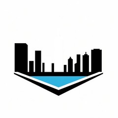 Fototapeta premium Cityscape skyline with water reflection.