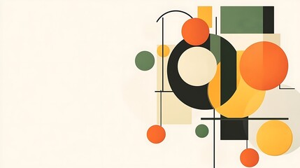 Abstract Geometric Composition of Circles and Rectangles