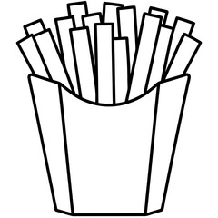 Creative Fries Outline Art