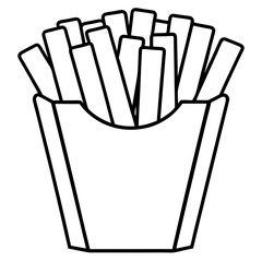 Creative Fries Outline Art