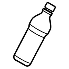 Creative Water Bottle Outline Vector