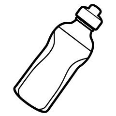 Creative Water Bottle Outline Vector